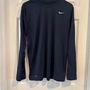 Nike Men's Dark Blue Long Sleeve Tee Dri Fit